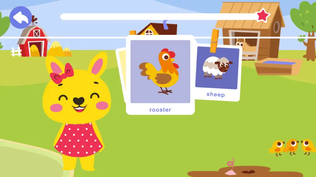 quiz game with farm animals