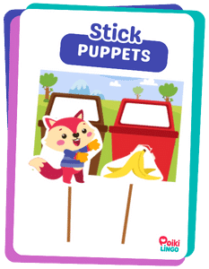free printables for kids stick puppets recycling environment garbage sorting